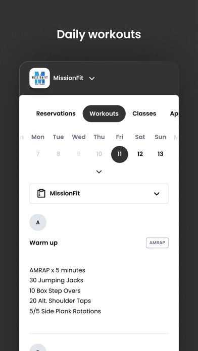 MissionFit Gym Screenshot