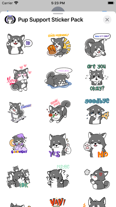 Pup Support Stickers Screenshot