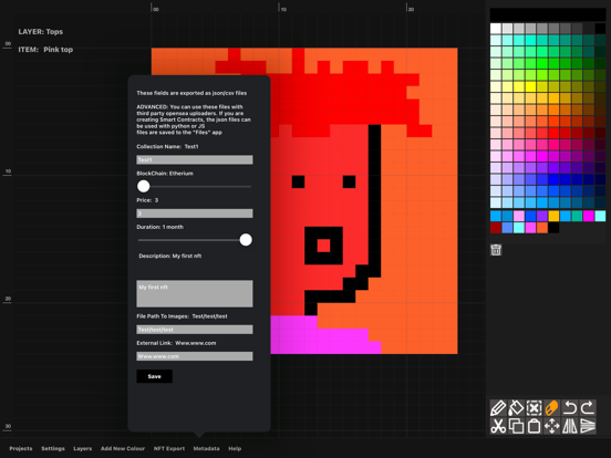 nft pixel art maker iPad screenshot 6 - Graphics & Design app