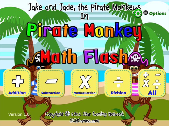 Pirate Monkey Math Flash