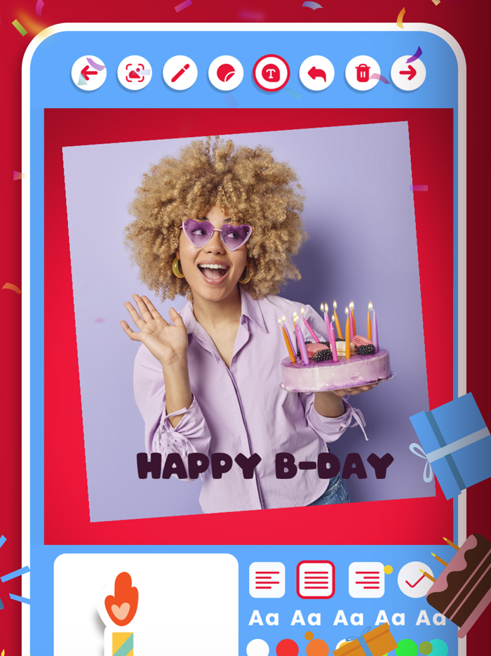 Birthday frames for photos.