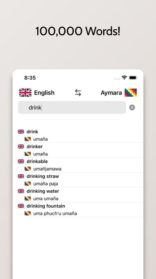 #3. Aymara-English Dictionary (iOS) Podle: FB PUBLISHING LLC