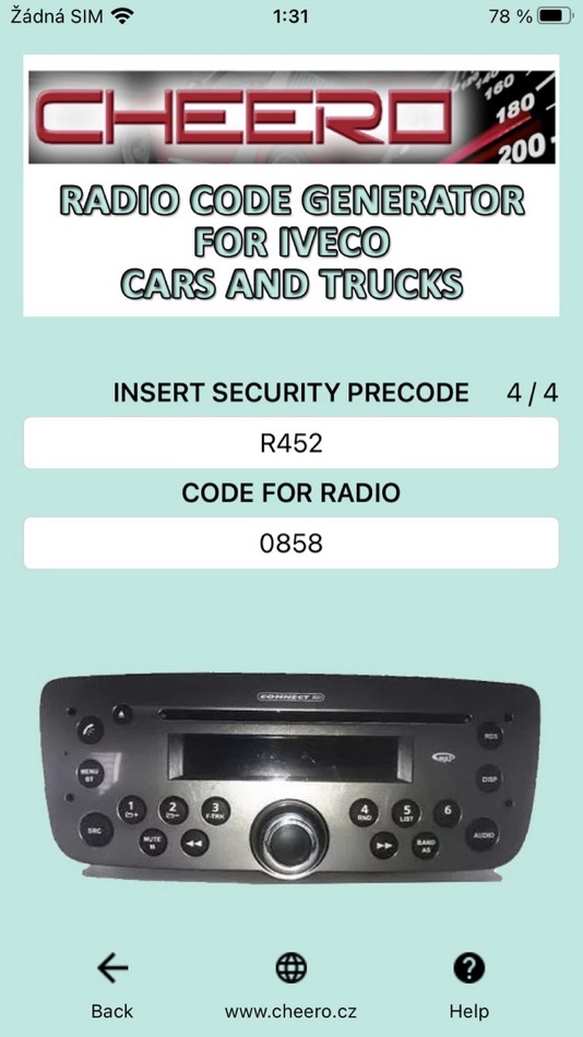 #5. RADIO CODE for IVECO TRUCK (iOS) 由: Petr Svihovec
