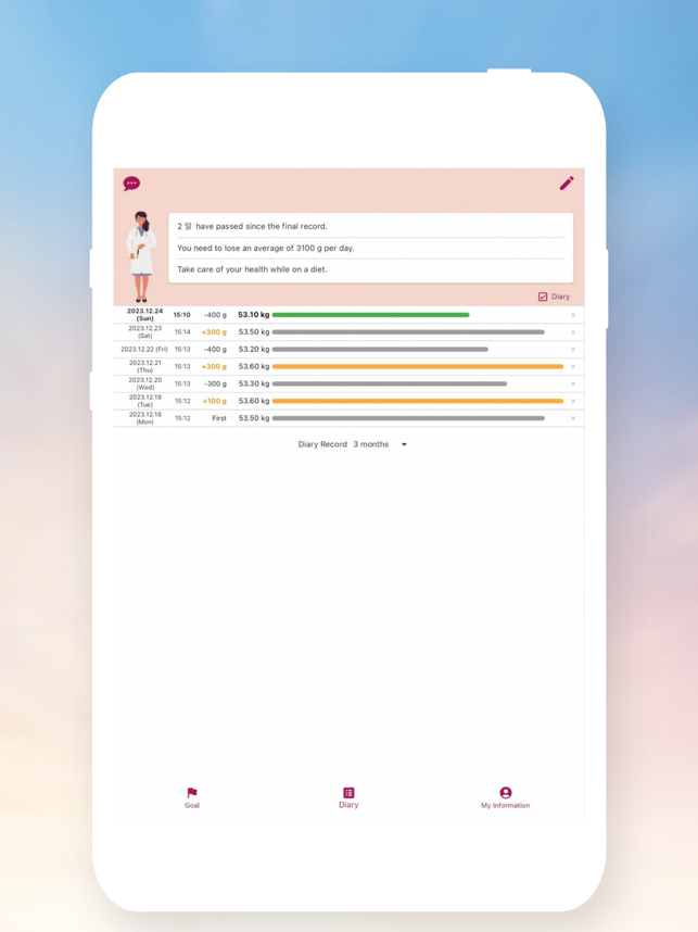 ‎Yurit Diet Diary Screenshot