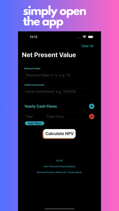 NPV Calculator Screenshot