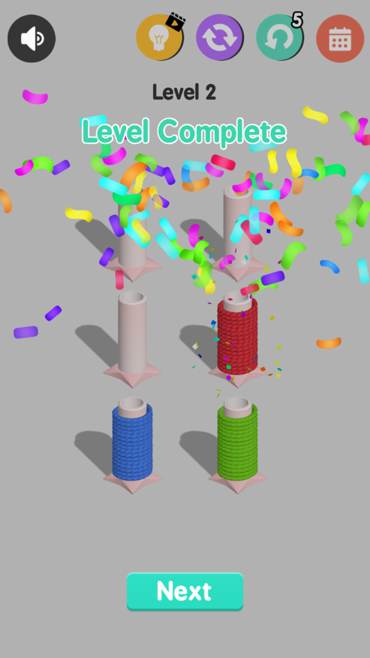 #3. Rope Color Sort (iOS) Podle: Kenen Gonen