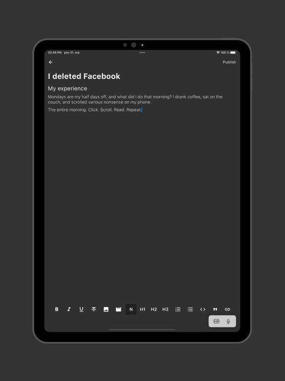 Blogspace - Blog, read & write iPad screenshot 4 - Social Networking app