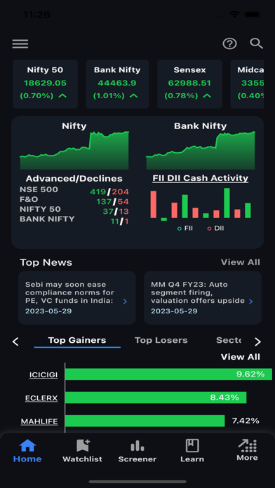 Intradayscreener Screenshot