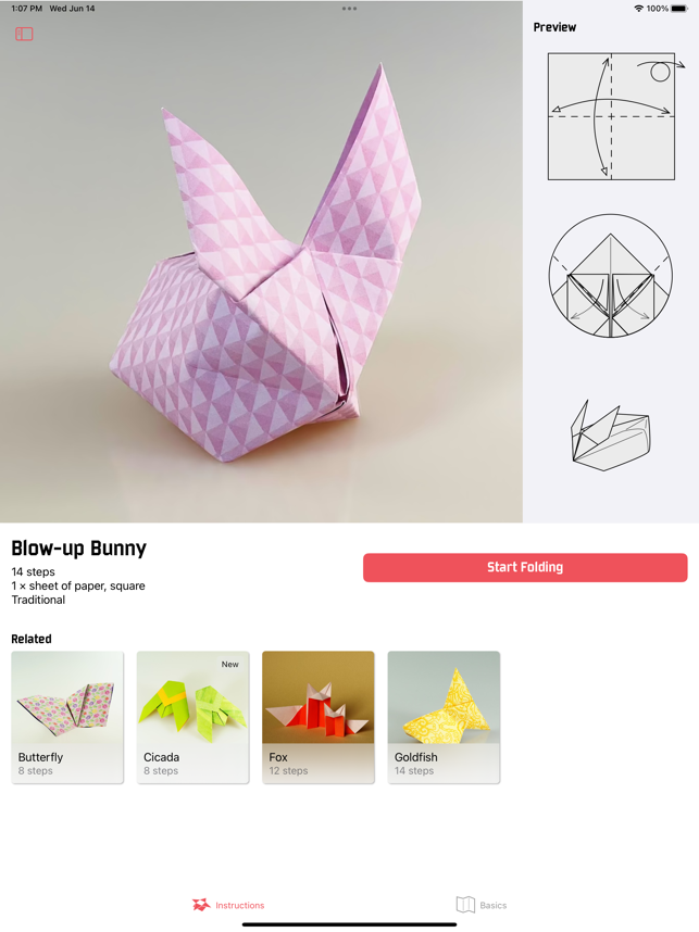 ‎Origami - Schermata Piega e impara