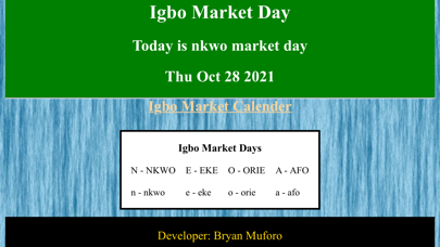Igbo Market Calendar Screenshot