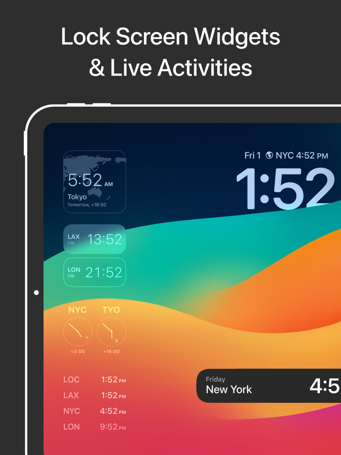 World Clock Time Zone Widgets