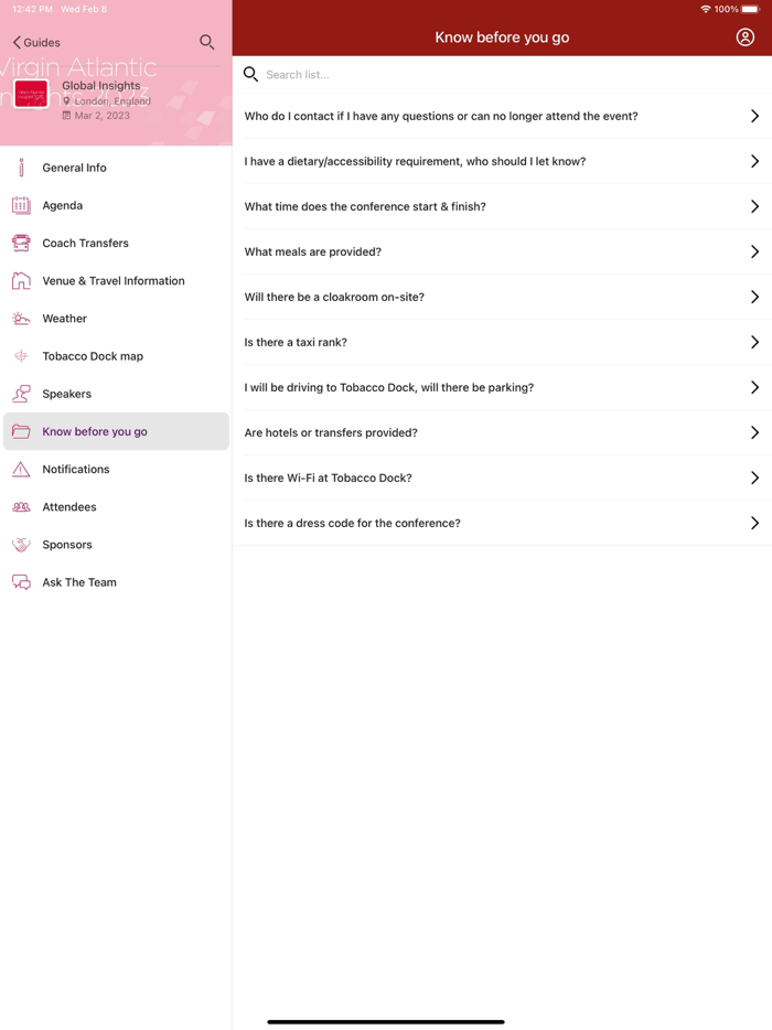 Virgin Atlantic Events