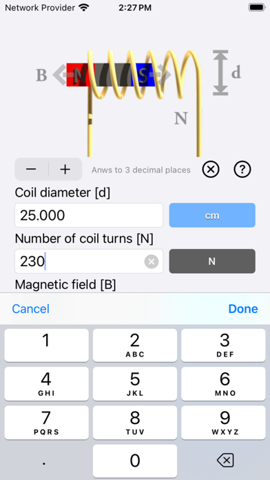 Screenshot 2 of Faraday's Law Calculator App