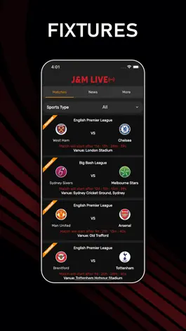 Game screenshot J&M Live- Sports Schedule,News apk