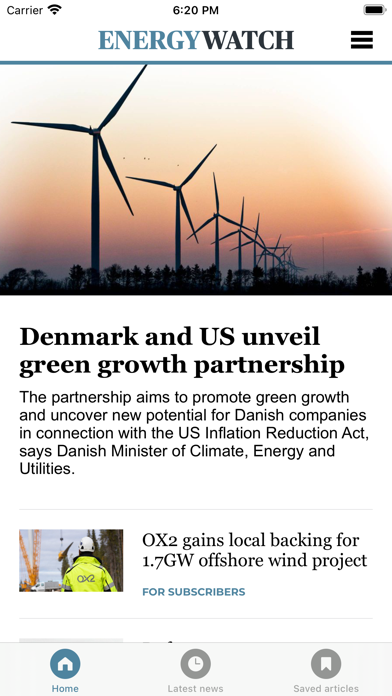 EnergyWatch News Screenshot