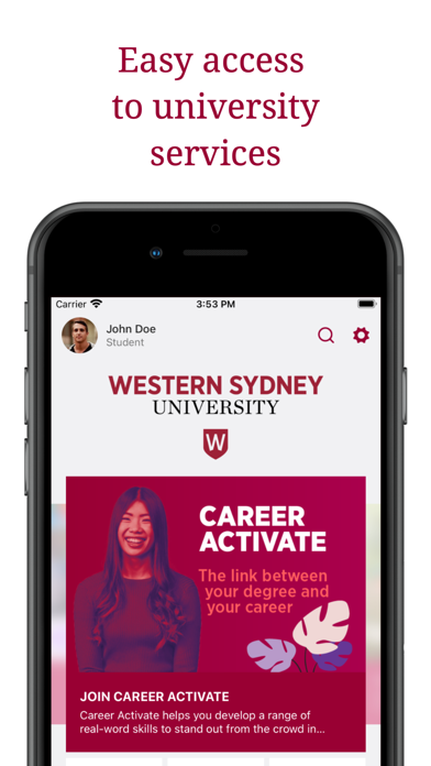 Western Sydney University Screenshot