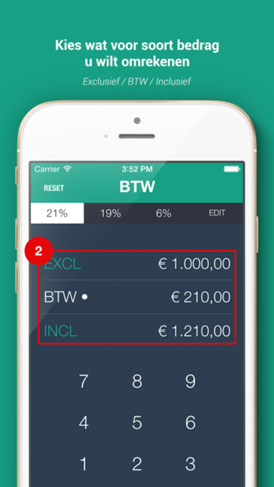 BTW berekenen app - BTW Screenshot