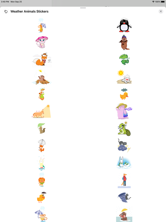 Screenshot #4 pour Weather Animals Stickers
