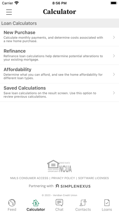 Veridian Mortgage Screenshot