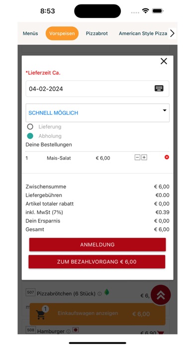Pizzeria Portofino Gerau Screenshot