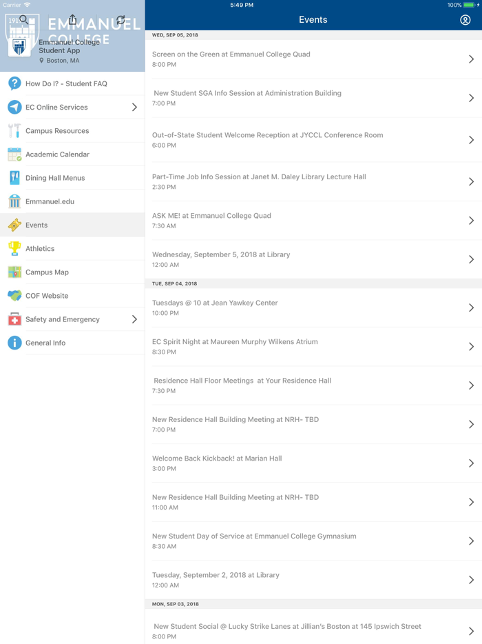 Emmanuel College Student App