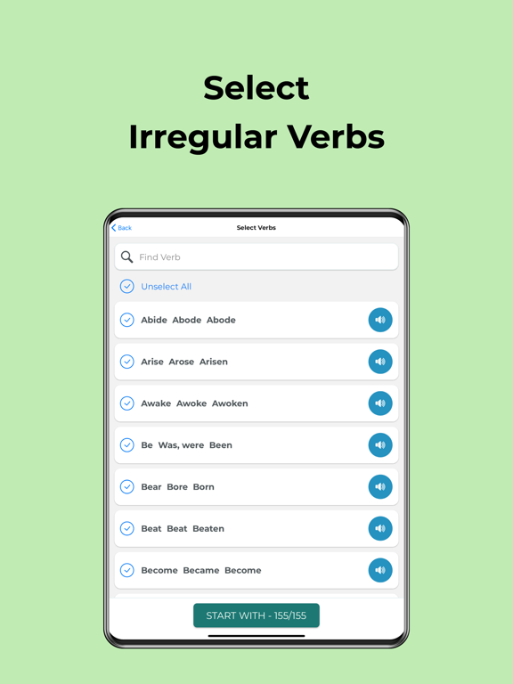 Screenshot #5 pour Irregular Verbs - Learn them!