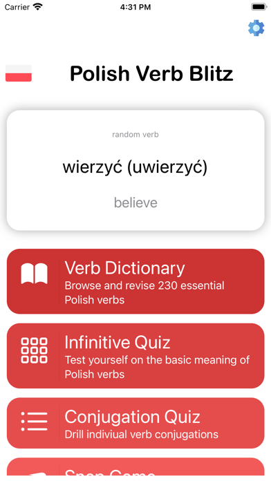 Polish Verb Blitz Screenshot
