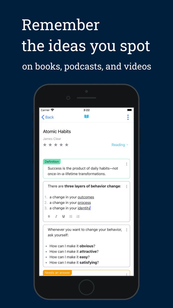 Spottid books, podcasts notes