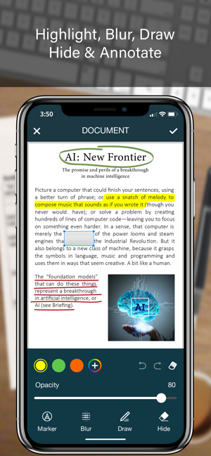 PRO SCANNER- عکس صفحه اسکن سند PDF