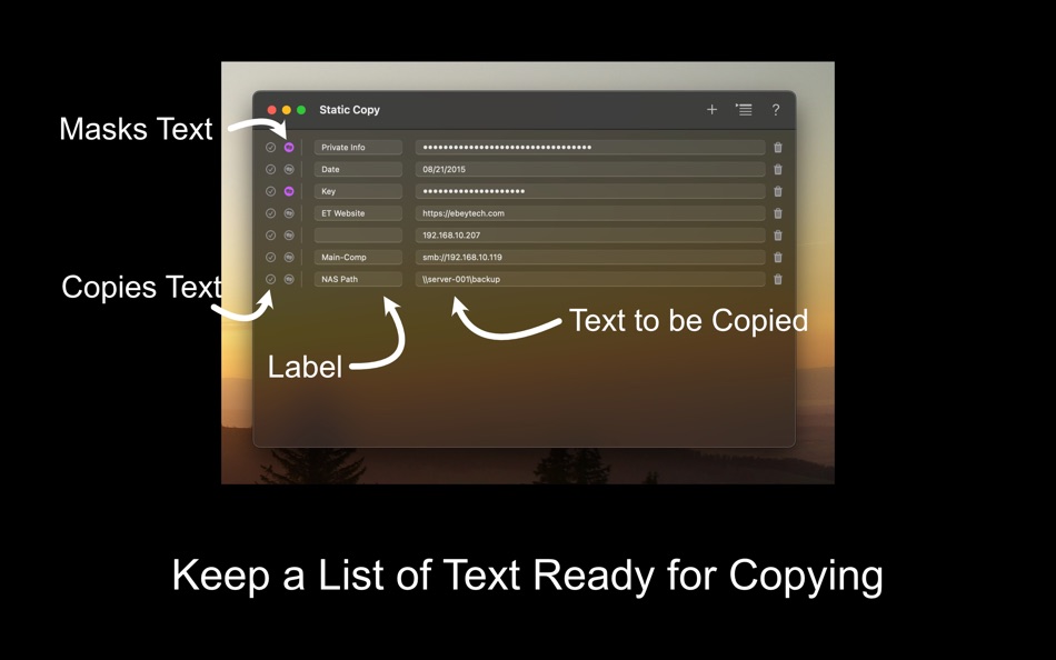 #1. Static Copy (macOS) 由: Ebey Tech LLC