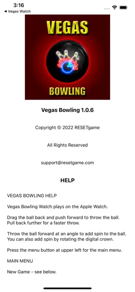 Game screenshot Vegas Bowling Watch apk