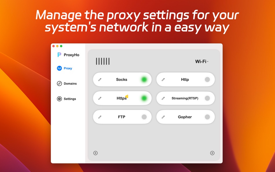 #4. ProxyHo - Network Switcher (macOS) 由: ScicoDream Network Technology Ltd