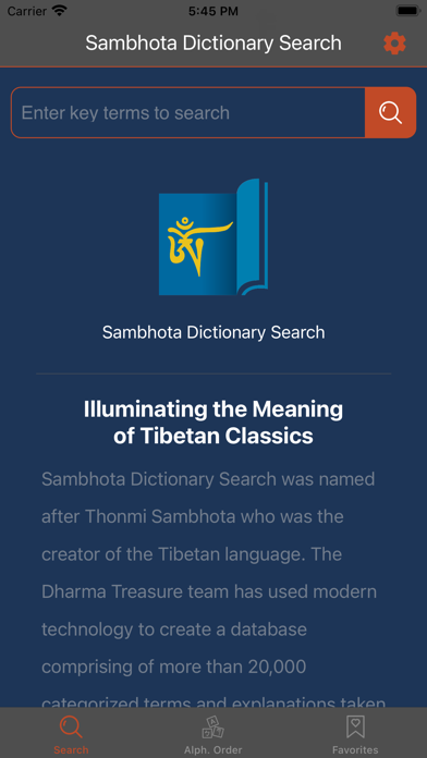 Sambhota Dictionary Search Screenshot