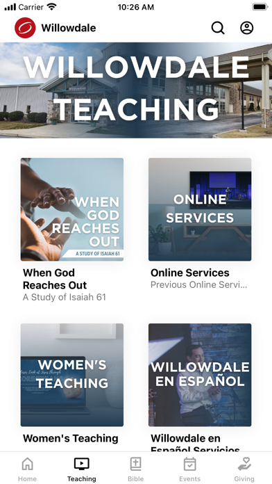 Willowdale Chapel App Screenshot