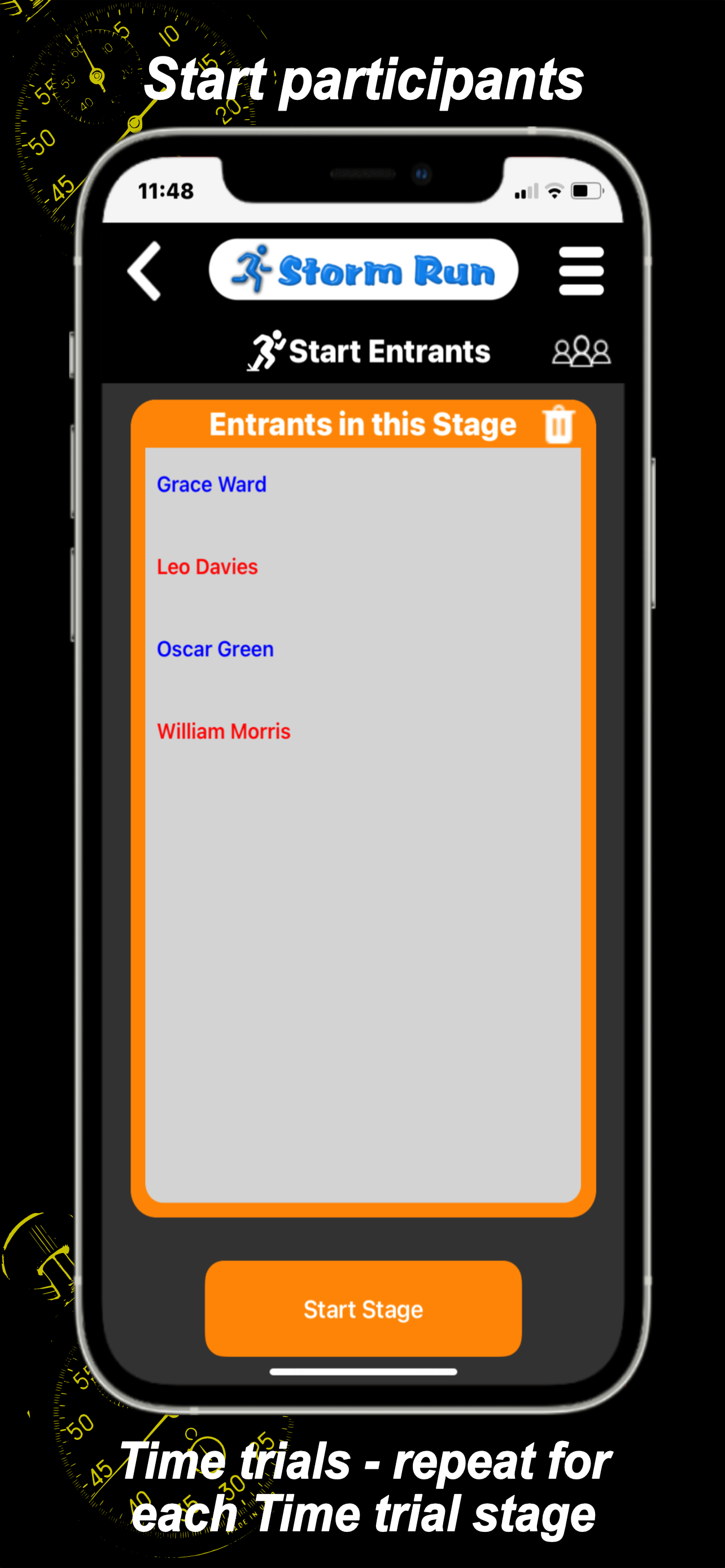 StormRun Time Trial App