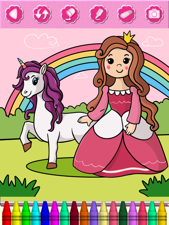 Pony Princess Coloring Book iPad screenshot 6 - Games app