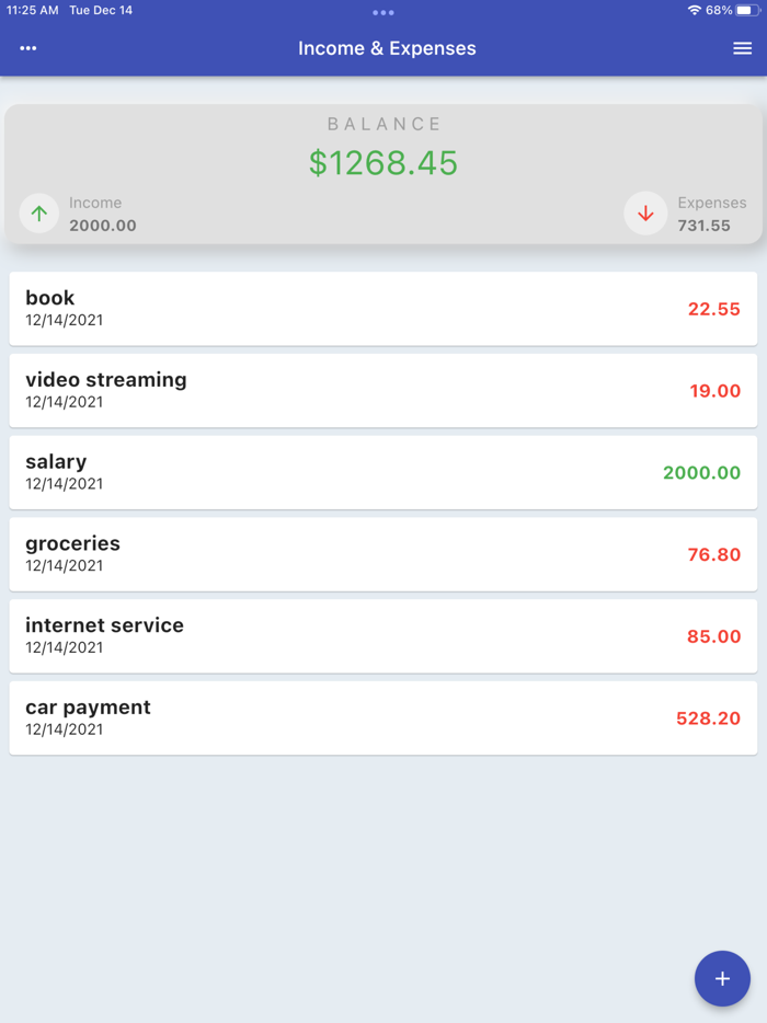 Income and Expense Tracker