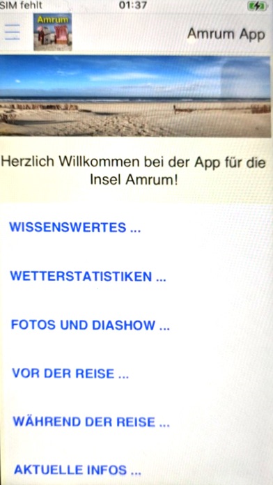 Amrum Urlaubs App Screenshot