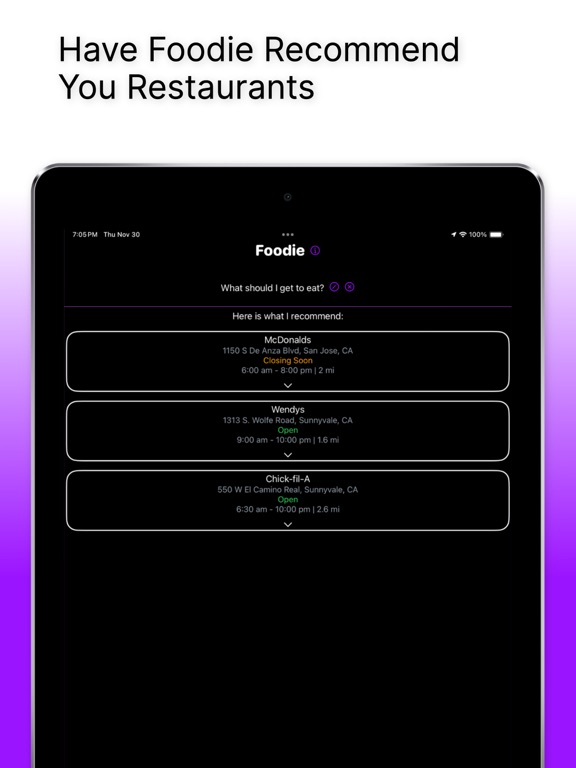 HourEats iPad screenshot 2 - Food & Drink app