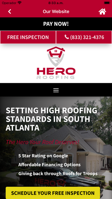 Hero Roofing Screenshot