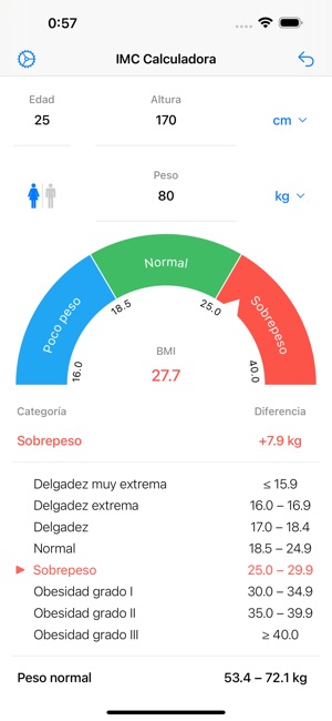 IMC Calculadora - Control peso en App Store