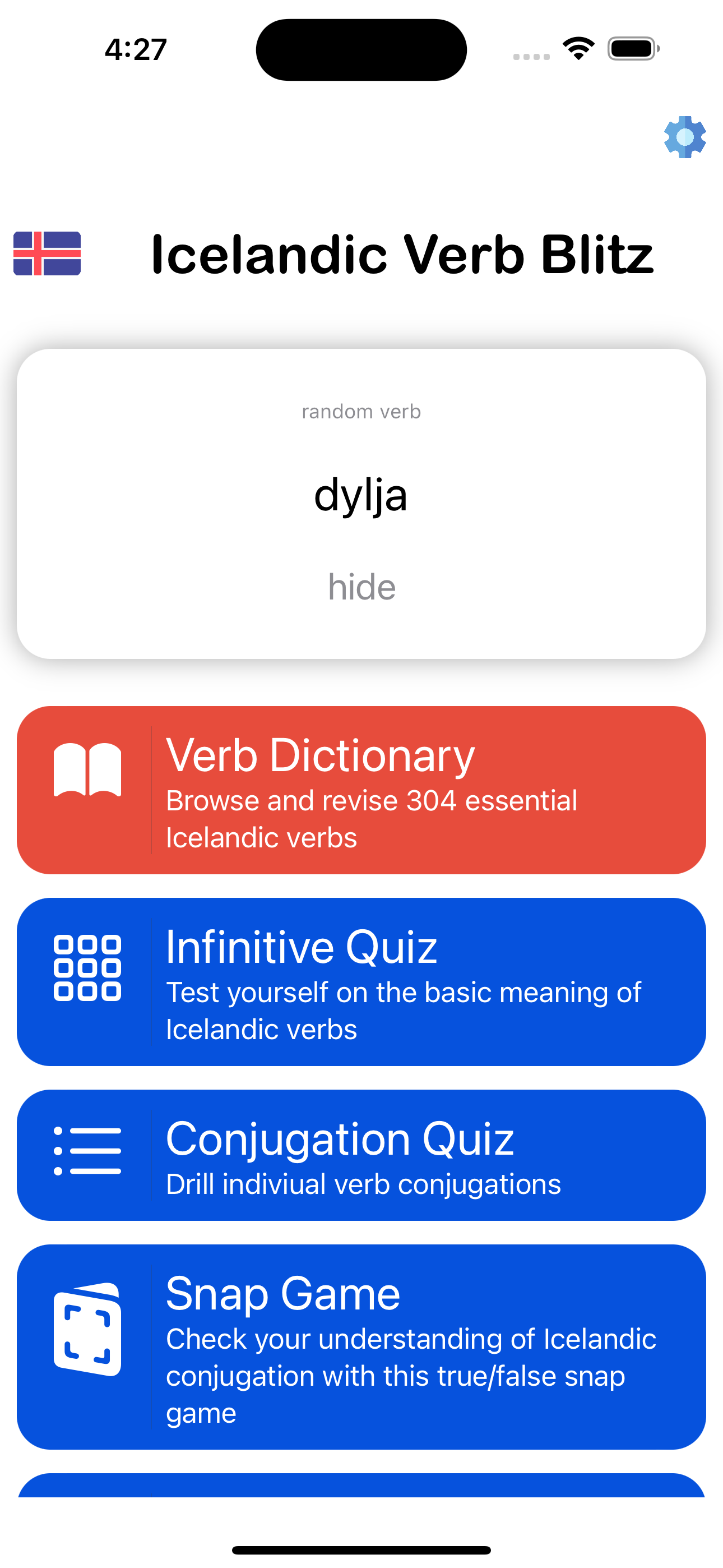 Icelandic Verb Blitz