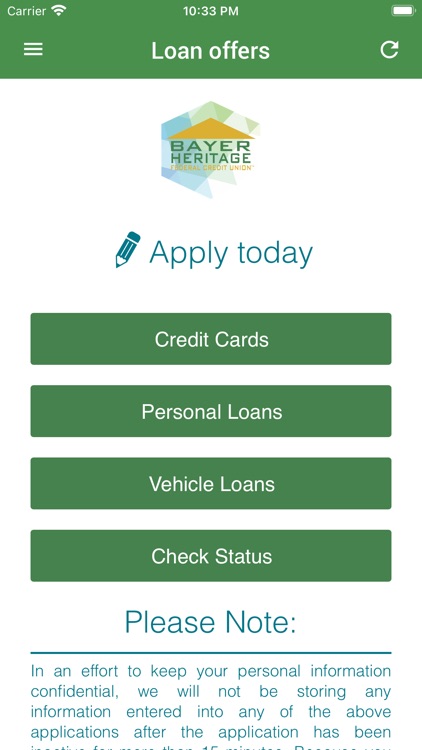 Bayer Heritage FCU Mobile screenshot-7