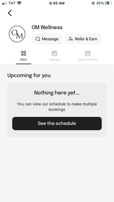 OM Wellness app Screenshot