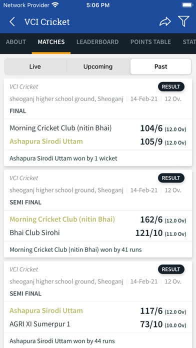 VCI Cricket Screenshot