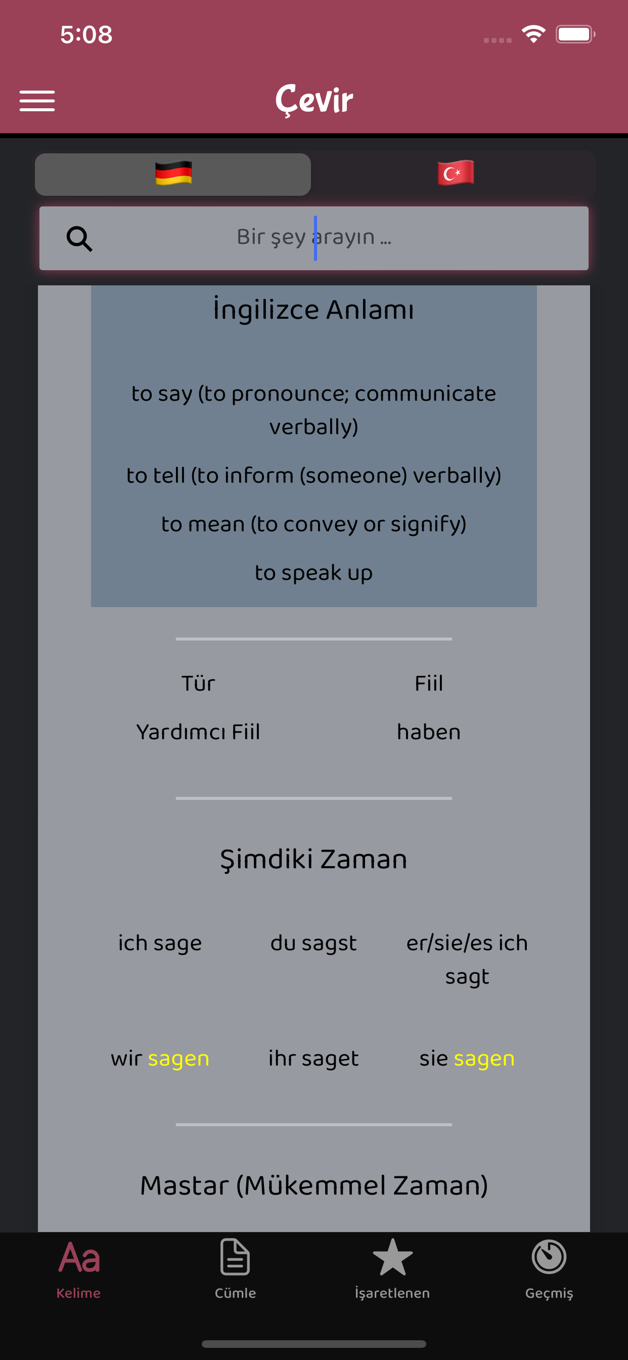 Almanca Türkçe
