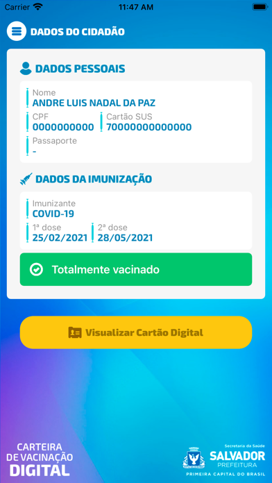 Carteira de Vacinação Digital Screenshot