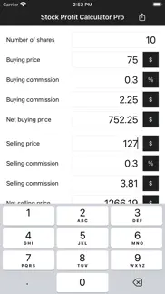 stock profit calculator pro iphone screenshot 2