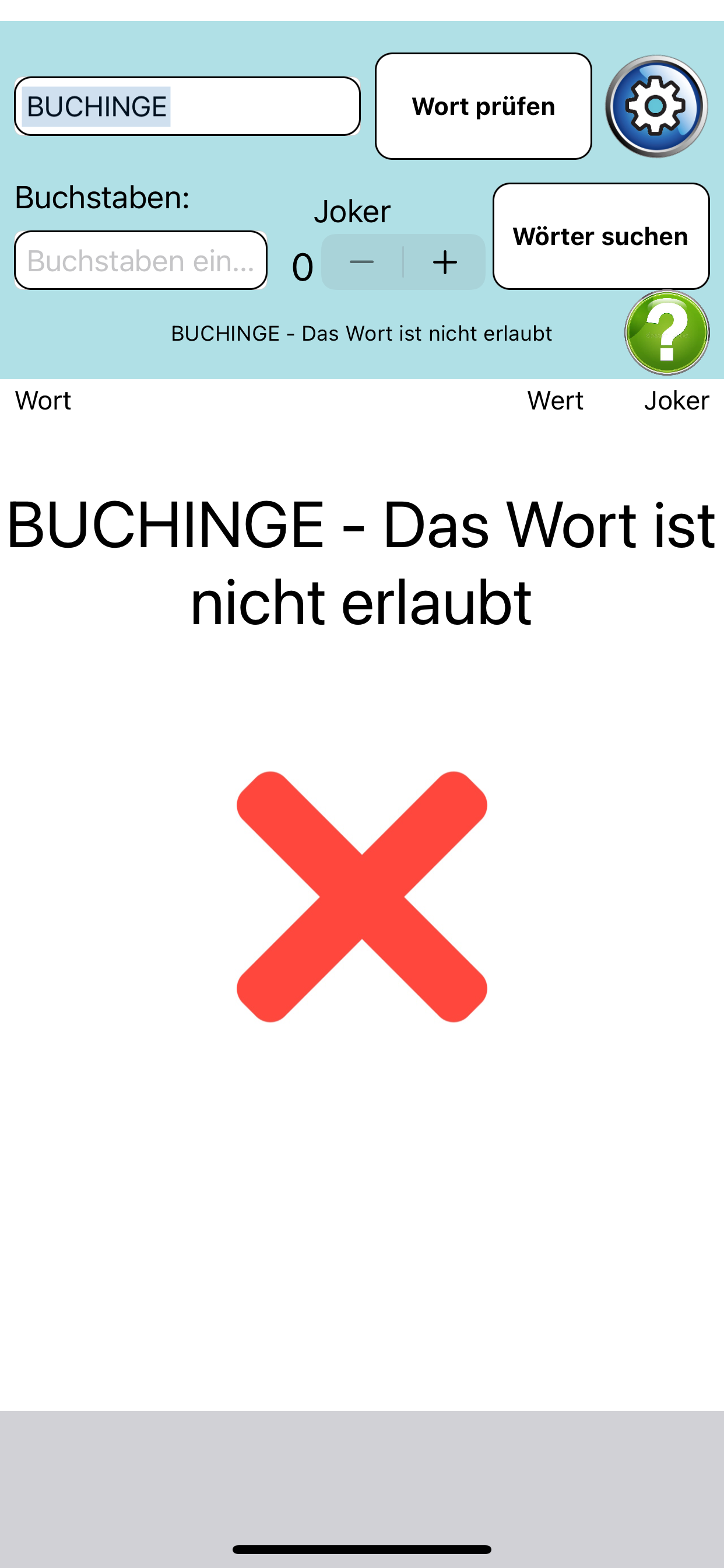 Suche und prüfe Wörter