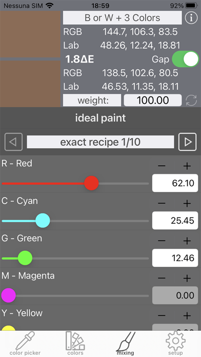Real Paint mixing tools LITE Screenshot